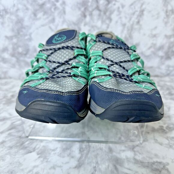 Chaco Womens Trail Shoes 10.5 Gray Teal Mesh Hiking Sneakers Adventure Outdoor‎ - Picture 4 of 16